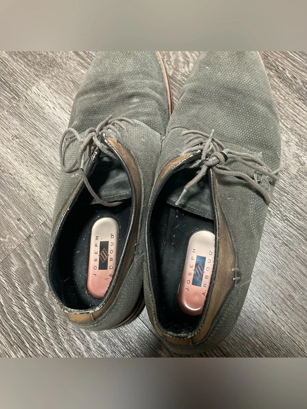 Joseph Abboud Cannon Gray Textured Suede Blucher Oxfords Men's Size 11